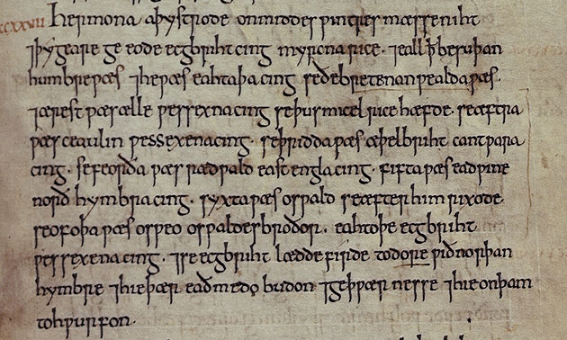 Eintrag aus den Anglo-Saxon Chronicles für das Jahr 827