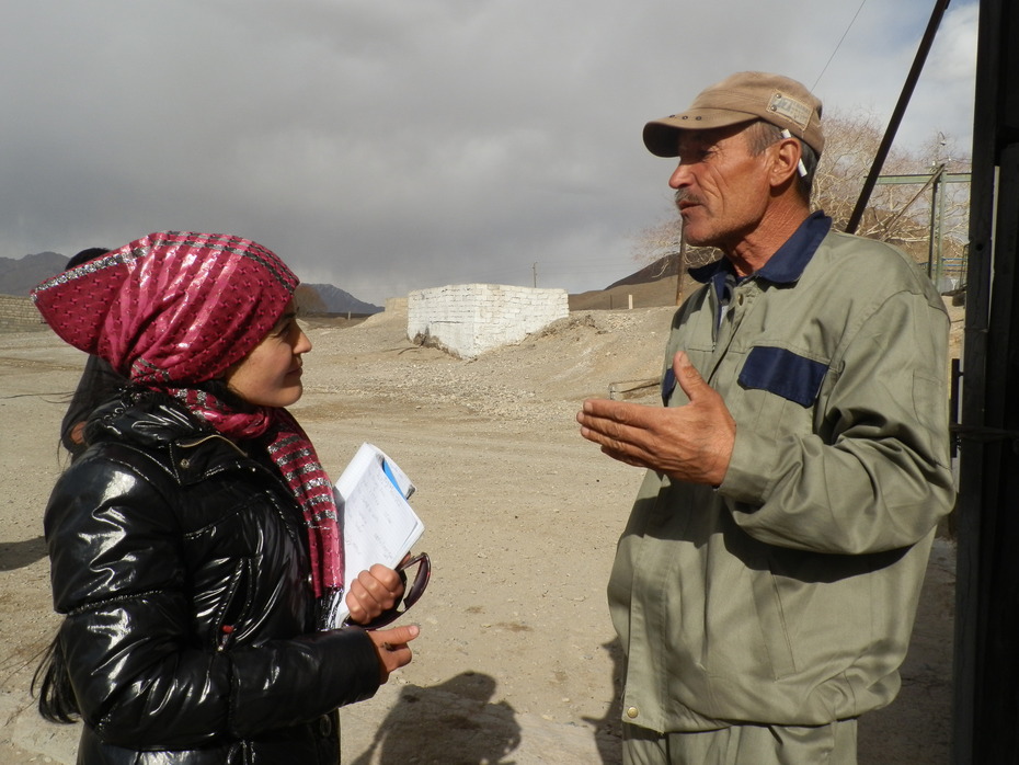 Durchführung eines Interviews, Rayon Murghab, Tadschikistan
Quelle: F. Kreczi