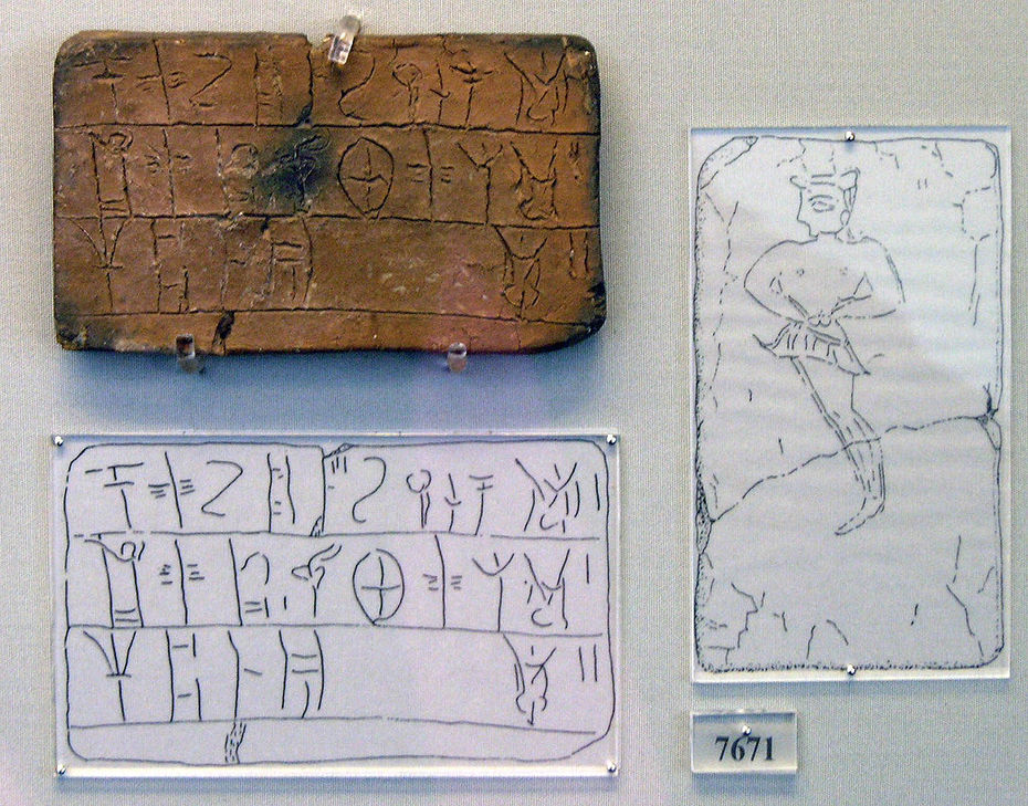 Tontafel mit Linear-B-Inschrift aus Mykene