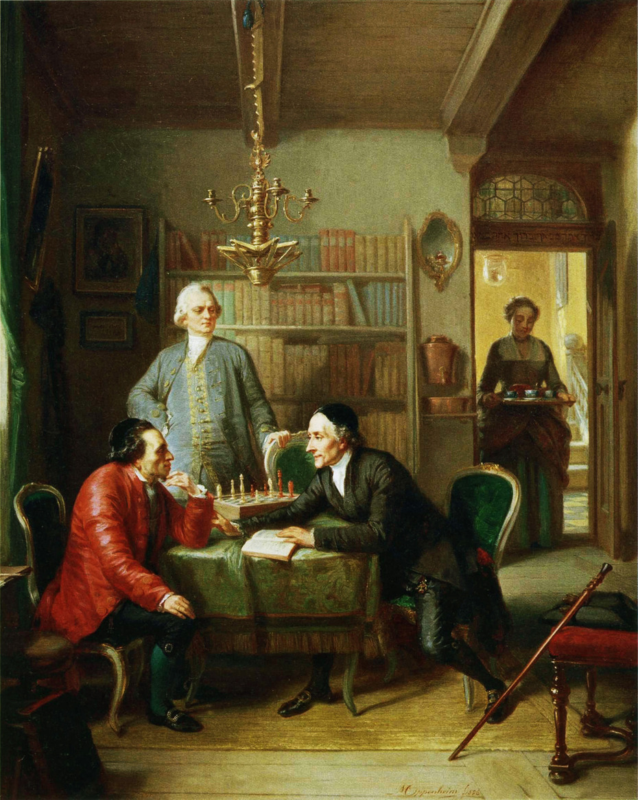 Der Lavater-Streit von Moritz Daniel Oppenheim (1856).