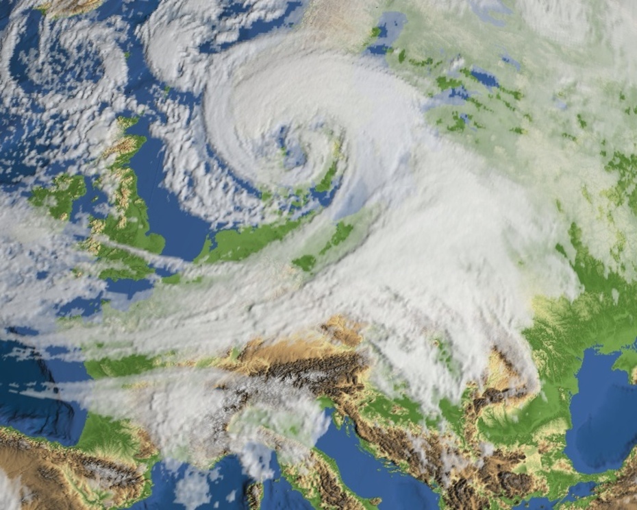 Sturm über Europa am 3.12.1999
Quelle: FU Institut für Meteorologie