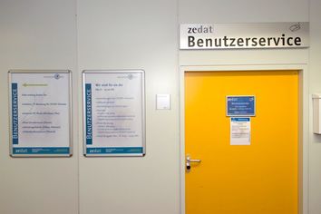 Eingangsbereich des ZEDAT Benutzerservice
Quelle: Volker Möller