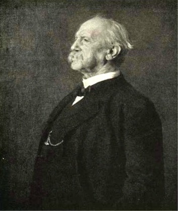 Der schwedische Archäologe Oscar Montelius, Foto eines Gemäldes von Emerik Stenberg (1873-1927) aus der Zeitschrift Ord & Bild 1913