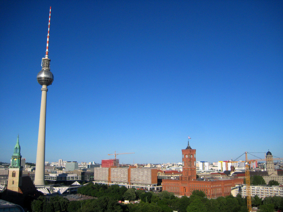 The TV tower in Berlin as seen from Berlin Cathedral