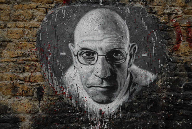 Wandporträt von Michel Foucault