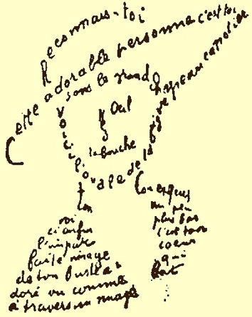 Ein Kalligramm von Guillaume Apollinaire