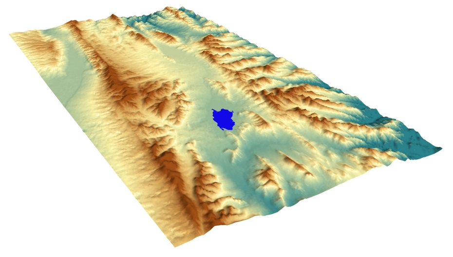 Digitales Höhenmodell in 3D-Darstellung
Quelle: G. Lockot
