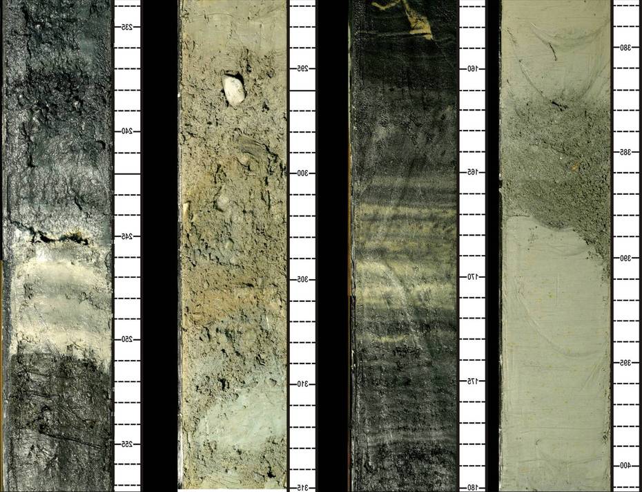 Seesedimente aufgeschlossen in einem Bohrkern
Quelle: J. Krois