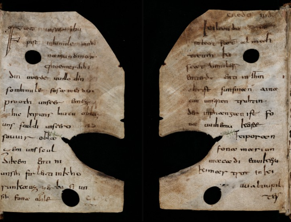 Althochdeutsches Vaterunser und Credo aus dem "Abrogans", dem ältesten erhaltenen Buch in deutscher Sprache (um 790)
