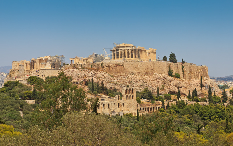Die Akropolis von Athen, vom Philopappos-Hügel aus gesehen
