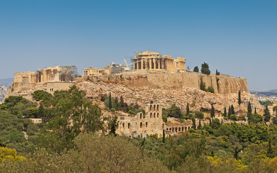 Die Akropolis von Athen, vom Philopappos-Hügel aus gesehen
