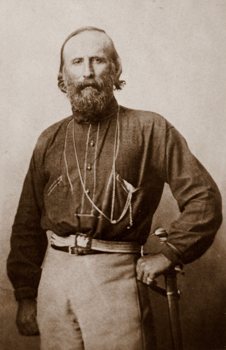 Porträt Giuseppe Garibaldis (1808-1882), einem Protagonisten der italienischen Einigungsbewegung zwischen 1820 und 1870
