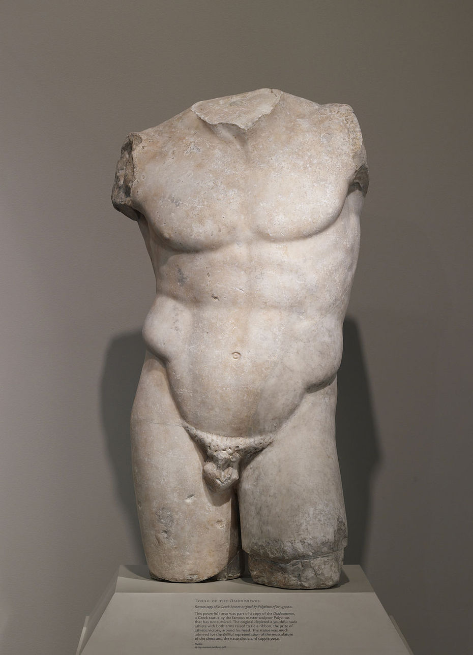 Torso des Diadoumenos, römische Kopie nach dem verlorenen Original von Polykleitos (460-415 v. Chr.)