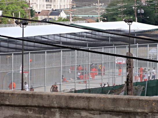 Inmates in Prison Yard