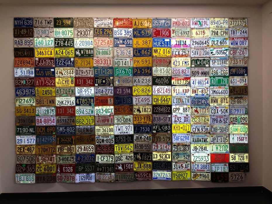 The JFKI's collection of North American license plates
Source: Irwin Collier