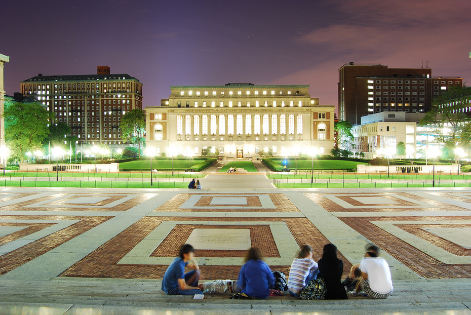 Columbia University - NY - EUA. Left to right: John Jay Hall, Butler Library, Carman Hall, Lerner Hall