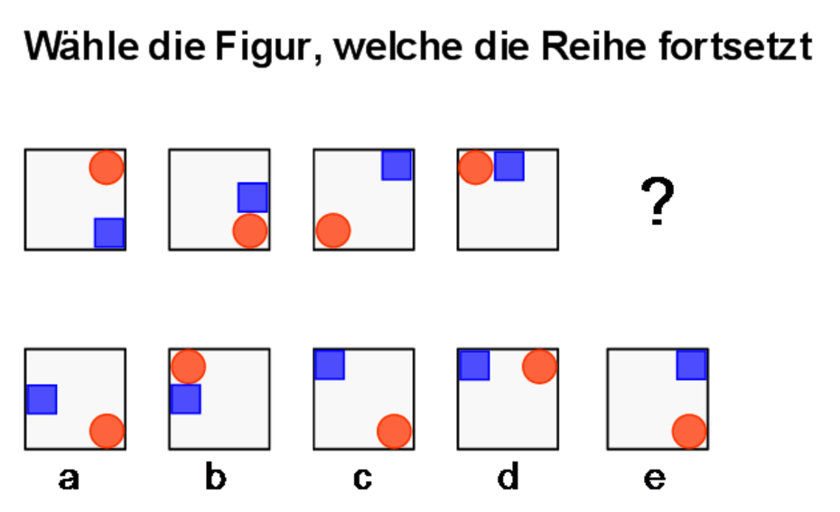 Figuraler Relationstest - Testverfahren zur Messung kognitiver Leistungsfähigkeit und Intelligenz (richtige Antwort: d)