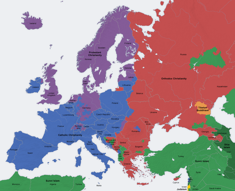 Religionszugehörigkeit in Europa
