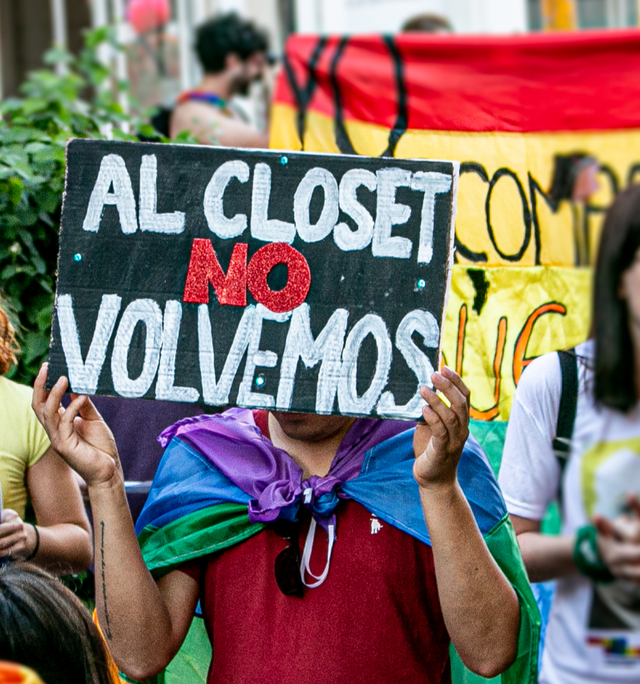Photographie im Rahmen des vierten "Marcha del Orgullo Disidente" 2019 in Paraná, Entre Ríos, Argentinien.