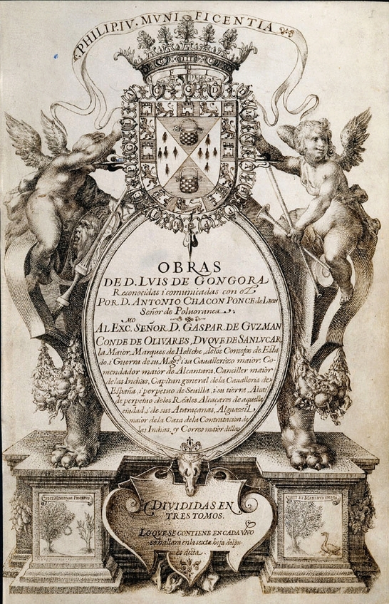Titelblatt des Chacón-Manuskripts der Werke Luis de Góngoras